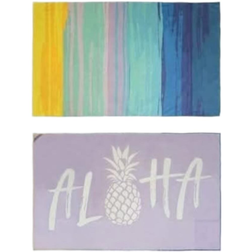 Norwex Beach Towel Hawaiian Stripe Aloha BacLock Microfiber Blend